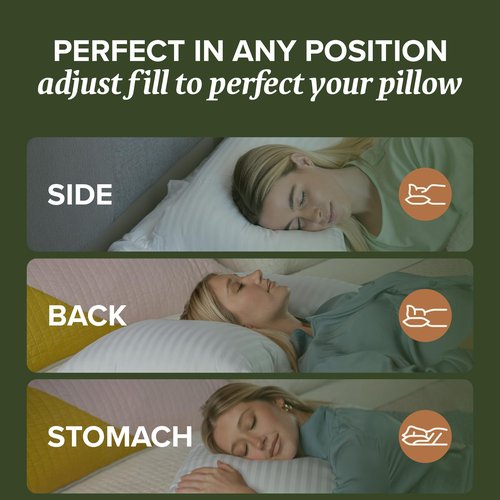 Beckham Hotel Collection Summer Sanctuary Queen Pillow - Cooling Qmax Adjustable Down Alternative Pillow w/Extra Fill, Ideal for Side Back Stomach Sleepers