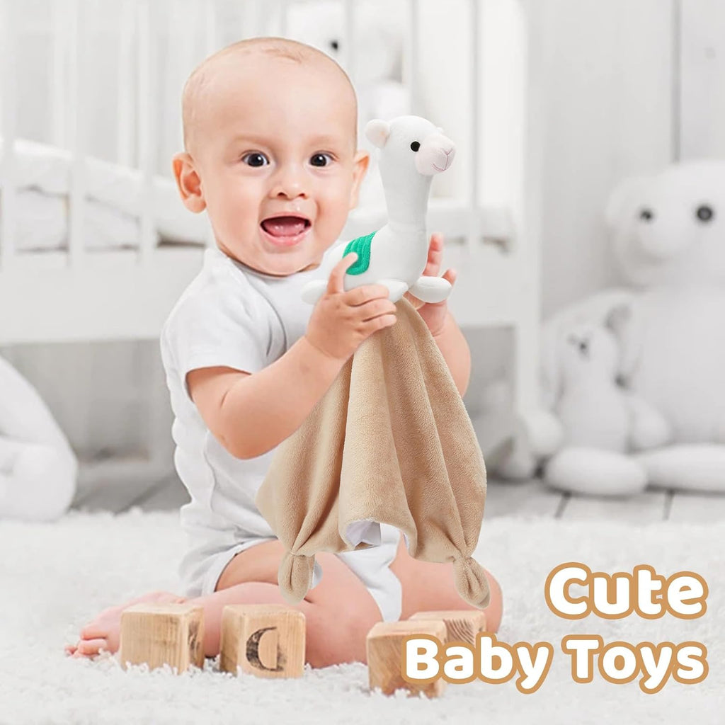 Pro Goleem Llama Security Blanket - Soft Lovey for Babies | 14-Inch Infant Snuggle Toy