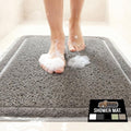 GORILLA GRIP Exfoliating Bath Mat - Soft Loofah-Style Scrubber with Textured Backing | Quick Dry, 24x16, Gray