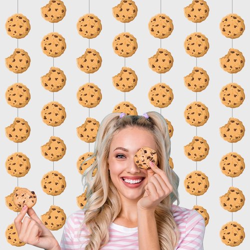 Xinnun Cookie Party Decorations Chocolate Chip Cookie Garlands Banners Cutouts Ribbon Streamers for Street Theme Birthday Baby Shower Party Decorations Supplies