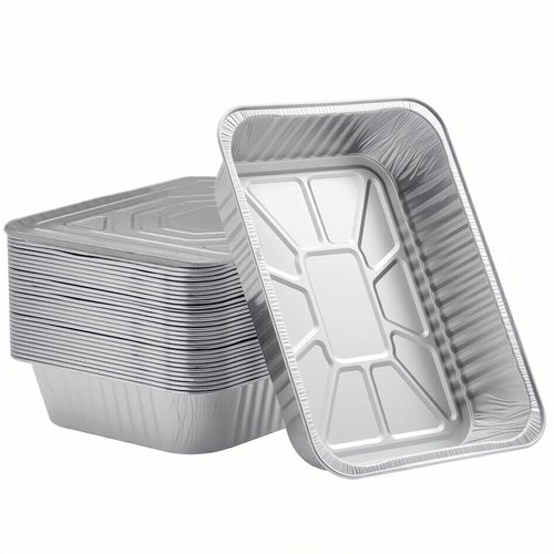 BondOnLum Disposable Aluminum Foil Pan, Family Size Baking Container, Deep Rectangular,9×13 Half Size,Tin Pans for Roasting,Catering,Picnic or Holiday needs (30 Pack w/Lids)
