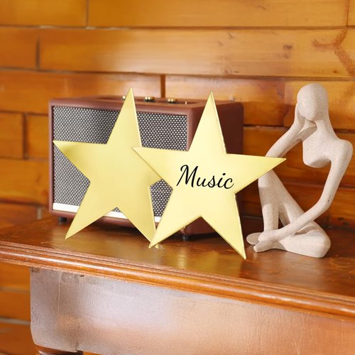 EnioyView 36 PCS 11 Inch Large Gold Star Cutouts Double Printed Paper Stars for Wedding Classroom Wall Party Movie Night Bulletin Board Decoration Supply