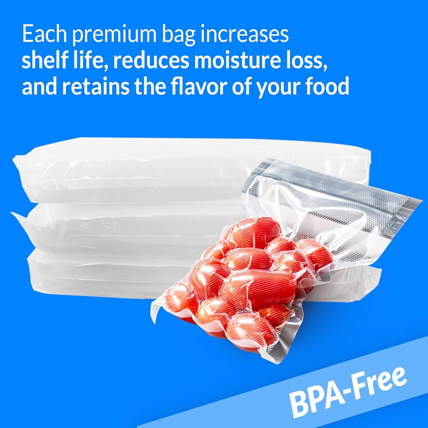 Reli. Vacuum Sealer Bags - 200 Pack | Pre-Cut Embossed Food Storage Bags | BPA Free, Quart Size, Clear