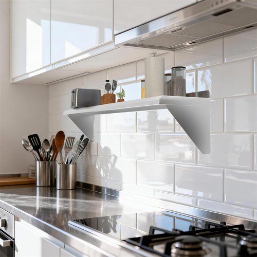 Toriexon Stainless Steel Shelf 12" x 48", 350LBS Wall Mounted Commercial Stainless Steel Shelving, Stable Stainless Wall Shelf for Kitchen, Bar, Restaurant and Garage