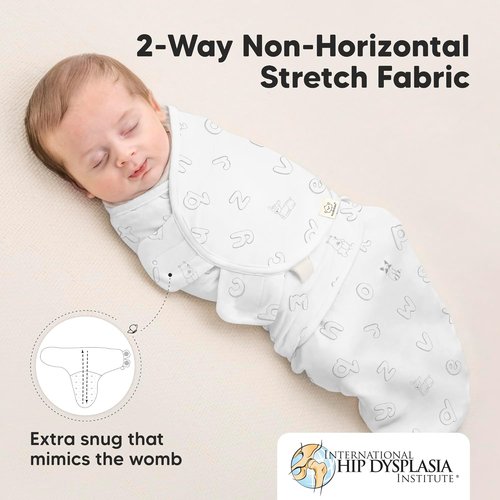 ABC Land Organic Baby Swaddle Sleep Sacks - Soft & Snug for Newborns 3-6 Months | 3-Pack in Large