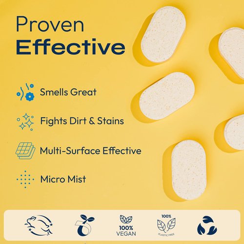 FOMIN Multi Surface Cleaner Refill Tablets (6 Pack) - Lemon Zest - All Purpose Cleaner Refill Tablets, All-In-One Tablet Cleaner For Household & Kitchen Cleaning - Makes 102 fl oz (6 x 17 Fl oz)