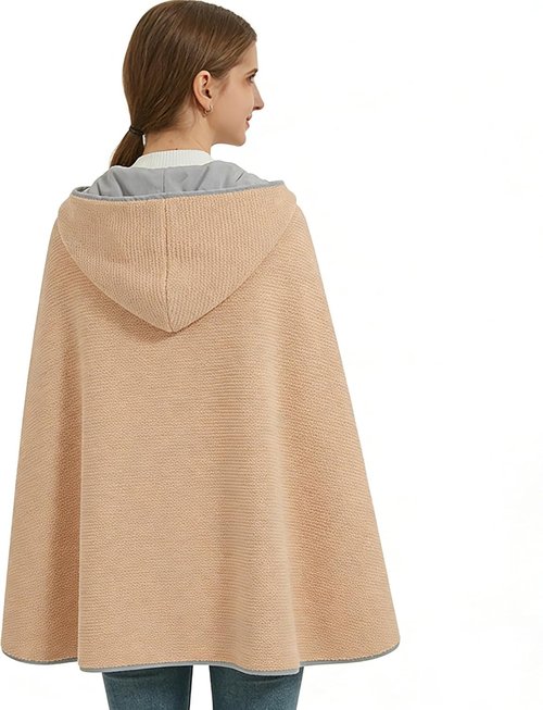Heated Shawl Wraps for Women Portable USB Heated Blanket Shawl with Hoodie Wearable Electric Blanket Fast Heating in 15 Seconds 8 Heating Zones 3 Heating Levels Rechargeable for Outdoor C(1PCS)
