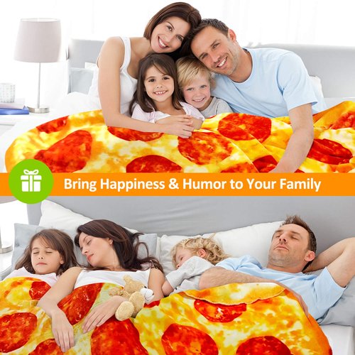 hatisan 71 inch Pizza Blanket Adult Size Double Sided, Food Blanket Pizza for Adult Kids, Funny Blankets Double Sided Realistic Food Throw Blanket Kids Throw Blanke for Everyone