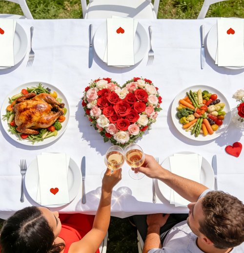 HEIPINIUYE 50 Pieces Valentine Paper Napkins 3-ply White and Red Valentines Heart Guest Napkins Disposable Hand Towels for Bathroom Wedding Valentine's Day Love Party Dinner Napkin