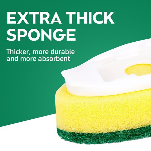 Non Scratch Dishwand Refills 6 Pack, Non-Scratch Replacement Sponge Heads for Dish Wand, Scratch-Free Dishwashing Soap Dispensing Refills, Gentle Scrubber Pads for Kitchen Dishes Sink Cleaning