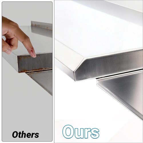 Toriexon Stainless Steel Shelf 12" x 48", 350LBS Wall Mounted Commercial Stainless Steel Shelving, Stable Stainless Wall Shelf for Kitchen, Bar, Restaurant and Garage