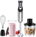 FRESKO Immersion Blender - 4-in-1 Handheld Electric Mixer with 12 Speeds & Turbo Mode | 500W Stainless Steel