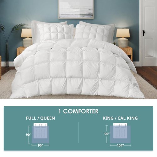 Madison Park Queen Comforter, Overfilled High Desity Down Alternative Fill Winter, 3D Puff Jump Tack Quilted Microfiber Fluffy Comforter, Corner Loops, Stay Puffed, Full/Queen, White
