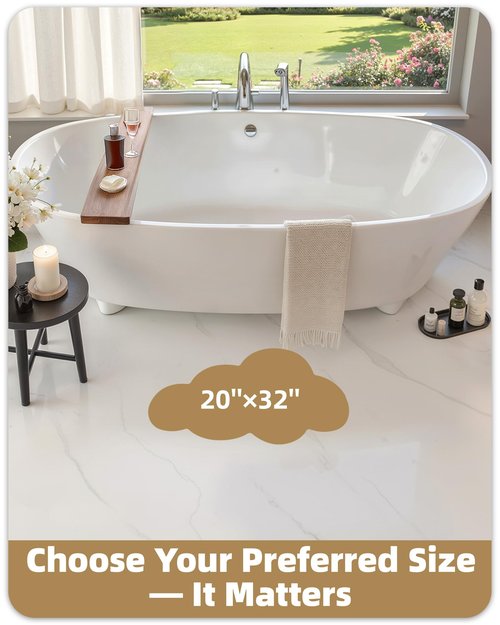 Color&Geometry White Cloud Cute Bath Mat,Non Slip Bath Mat Quick Dry Bathroom Rugs 20"x32" Absorbent Fluffy Microfiber Plush Washable Bathroom Rugs,Scalloped Bath Rug for Kids,Nursery, Floor Carpet