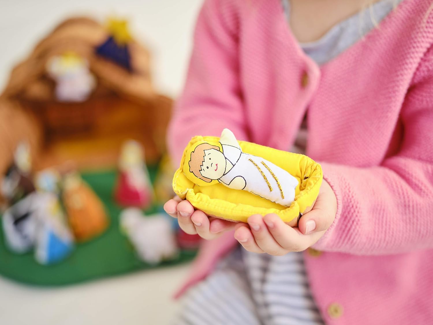 Pockets of Learning Nativity Christmas Manger House Play Set - Interactive Soft Fabric Toy for Toddlers