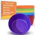 TRENDO 12 Pack Kids Bowls – 10 oz Durable Colorful Toddler Bowl, Non-Toxic Children’s Dinnerware, Dishwasher Safe Small Plastic Bowls for Kids, Cereal and Snack Bowls for Toddlers