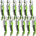 12 Pieces professional wine key wine opener Professional Waiter Corkscrews Stainless bottle opener Fold Serrated Foil Cutter Key for Family, Company Party,Bars,Restaurants(green)