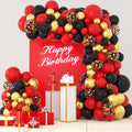 Red Black Gold Balloon Garland Arch Kit - Perfect for Casino, Poker, Graduation, and Wedding Parties