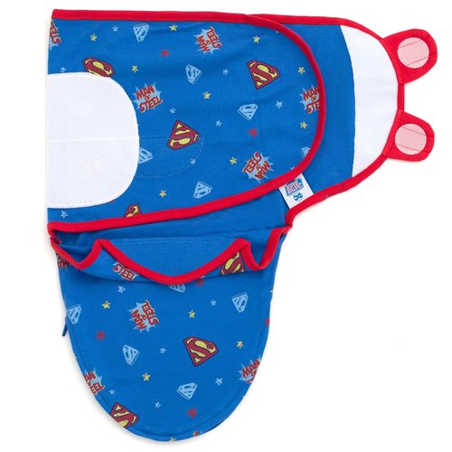 DC Comics Justice League Batman Superman The Flash Newborn Baby Boys 3 Pack Swaddle Sacks Gray/Blue White 6-9 Months