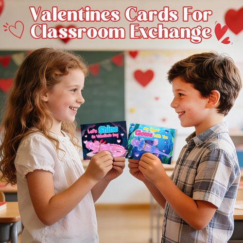 AuroTops Valentines Day Gifts for Kids,24 Pack Glow in The Dark Axolotl Toys with Valentines Day Cards for Kids School Classroom Exchange Gifts for Boys Girls Fidget Toys Bulk Kids Party Favors