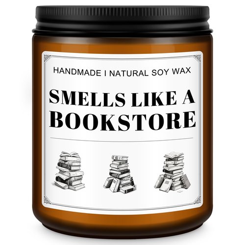 RIZOOCE Book Lovers Candle Gifts, Funny Gift Ideas for Book Lovers, Birthday Bookish Presents for Readers Librarian Bookworms -Old Book Candles (7Oz)
