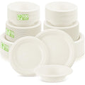 Havawish 300 Pcs White Compostable Paper Plates and Bowls Set 7 Inch 9 Inch Disposable Plate 12oz Biodegradable Bowls for Party Dinner Bulk Party Supplies