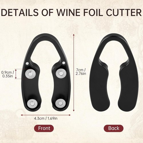 3 PCS Wine Foil Cutter – Magnetic Wine Bottle Opener with 4 Stainless Steel Blades, Ergonomic & Effortless Squeeze-and-Twist, Durable & Easy to Store – Gift for Wine Lovers, Black