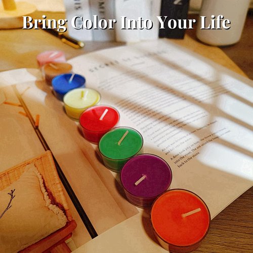 Unscented Colored Tealight Candles, Soy Wax with 4-5h Long Clean Burning, Perfect for DIY Candle Painting, Meditation, Witchcraft, Spell Chime Candles, Home Decor, and Gifts (Dark Color Series)