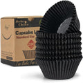 Bake Choice Black Cupcake Liners - 200 Pcs Food Grade Greaseproof Baking Wrappers | Perfect for Celebrations