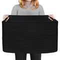HONCESTA Extra Large Black Basket, 22" X 17" X 12" Rectangle Woven Bin for Storage, Soft Cotton Rope Kids Room Toy Box Bins, Big Wicker Basket Organizer for Blankets, Pillows, Laundry