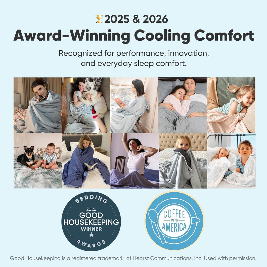 Elegear Revolutionary Cooling Blanket King Absorbs Heat to Keep Body Cool for Night Sweats, Arc-Chill3.0 Cool Fiber Q-Max>0.5 for Hot Sleepers, Lightweight Summer Cold Blankets for Sleeping 108" x 90"