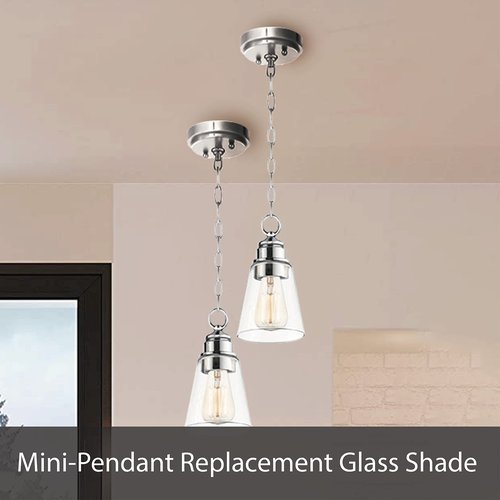 Aspen Creative 23169-01, Transitional Frosted Replacement Glass For Pendant Light/Table Lamp/Floor Lamp, 1-5/8"Fitter, 7-3/4"Diameter x 4-2/3" Height, Clear