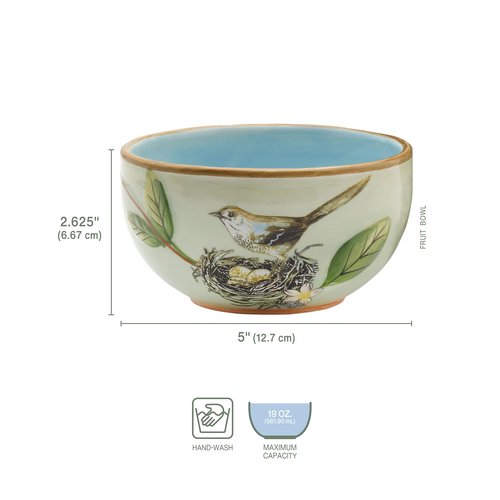 Fitz & Floyd Fitz and Floyd Toulouse Small Fruit Bowls, Set of 4, 5-Inch, Green