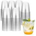 RMERVE Disposable Stemless Glasses 12oz Crystal Plastic Cups Disposable Cold Party Drinking Cups Wine Glasses for Meeting Weddings Birthdays Cocktail Christmas Party Supplies (Clear, 100 Pcs)