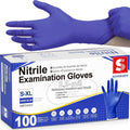 Schneider Nitrile Exam Gloves - Dark Blue, Disposable, Latex-Free & Powder-Free for Food Safety