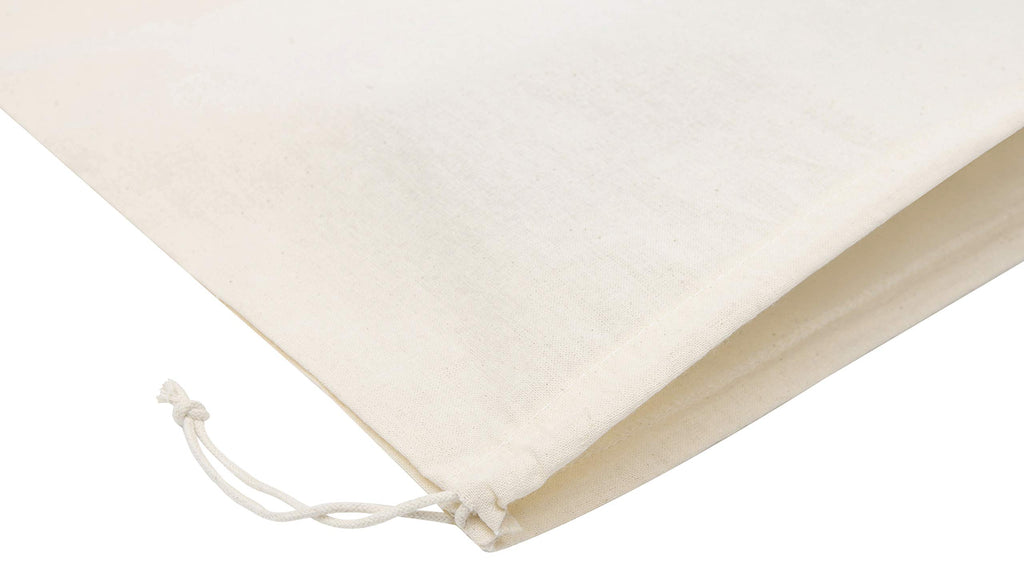 DR 100% Cotton Muslin Shoe Bags (14x17 Inch - 6-Pack) Extra Large Unbleached Natural Fabric Drawstring Storage Pouches for Shoes Boots Travel Closet Organization