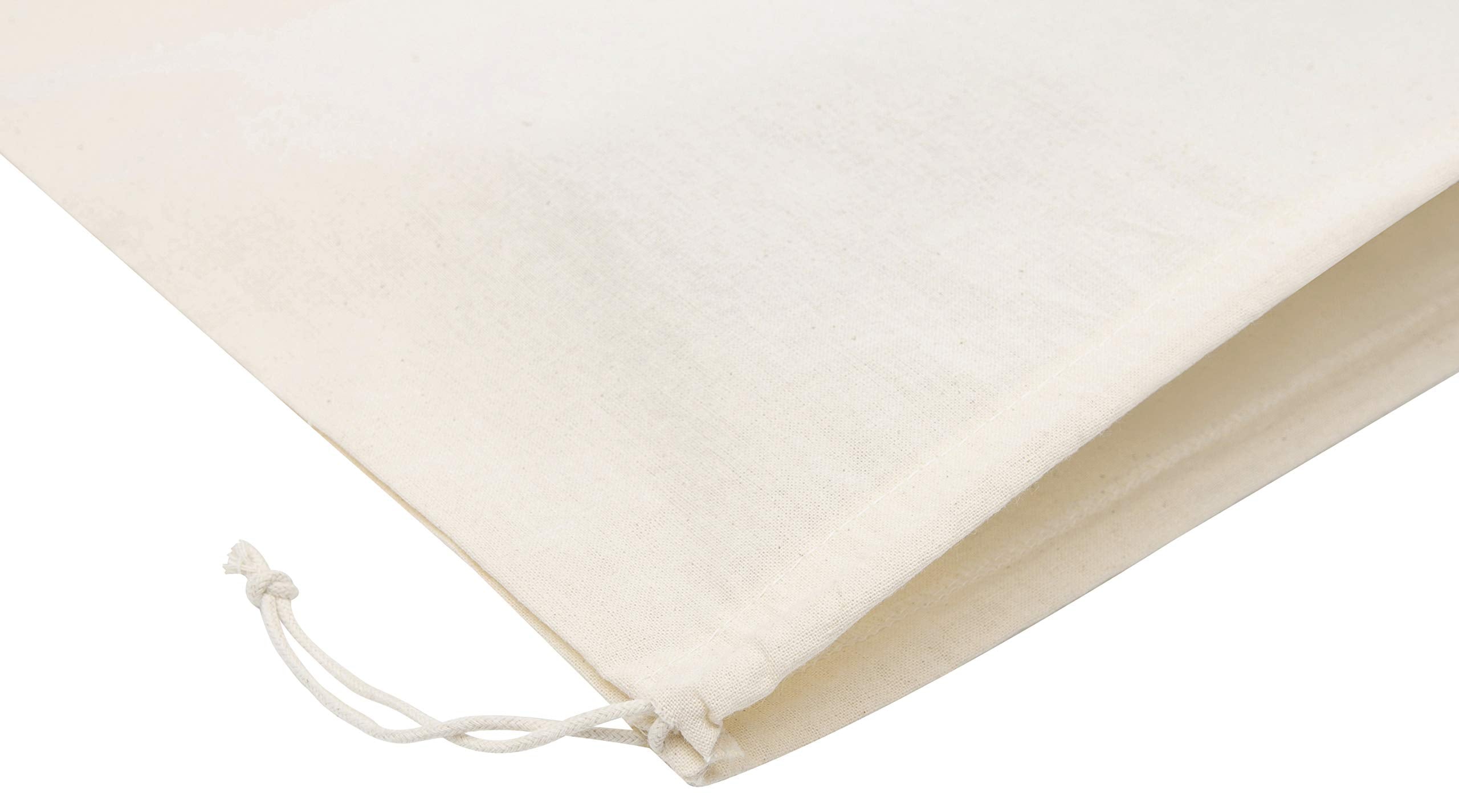 DR 100% Cotton Muslin Shoe Bags (14x17 Inch - 6-Pack) Extra Large Unbleached Natural Fabric Drawstring Storage Pouches for Shoes Boots Travel Closet Organization