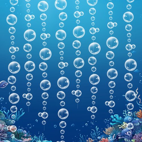 Biubumtu 8 Strings Under The Sea White Bubble Garlands Little Mermaid Shark Beach Themed Birthday Decorations Under Water Hanging Streamer Banner Ocean Party Supplies