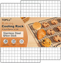 TOPCJ Cooling Rack Set - 2PCS Heavy Duty Stainless Steel Baking Rack | 10”x15” Non-Stick Design for Grilling & Roasting