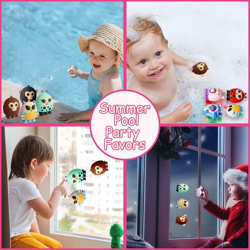 Skiennix 12 PCS Animal Suction Pop Fidget Toys - 3D Silicone Fun for Kids | Party Favors & Prizes