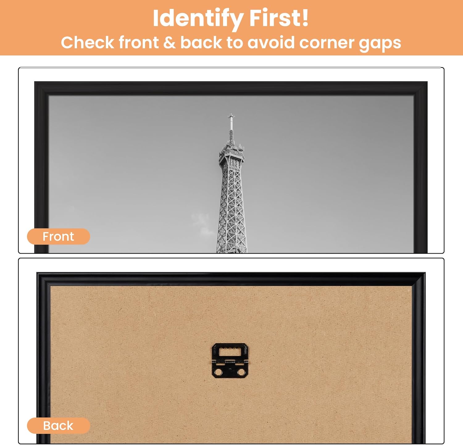 Upsimples 18x24 Picture Frame - Scratch-Proof Black Poster Frames, 3 Pack for Horizontal/Vertical Display