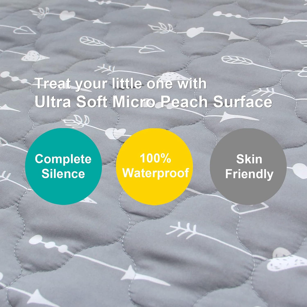 Skiennix Waterproof Pack and Play Mattress Protector Sheets - Fitted Cover for Graco & Dream On Me | 39" x 27" - 2 Pack