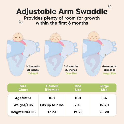 ABC Land Organic Baby Swaddle Sleep Sacks - Soft & Snug for Newborns 3-6 Months | 3-Pack in Large