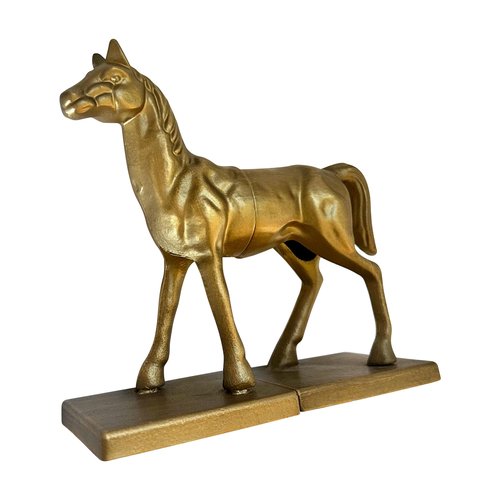 Fox Run Horse Decorative Bookend Set, 100% Iron, 4.5" x 3.75" x 9" Heavy Bookends