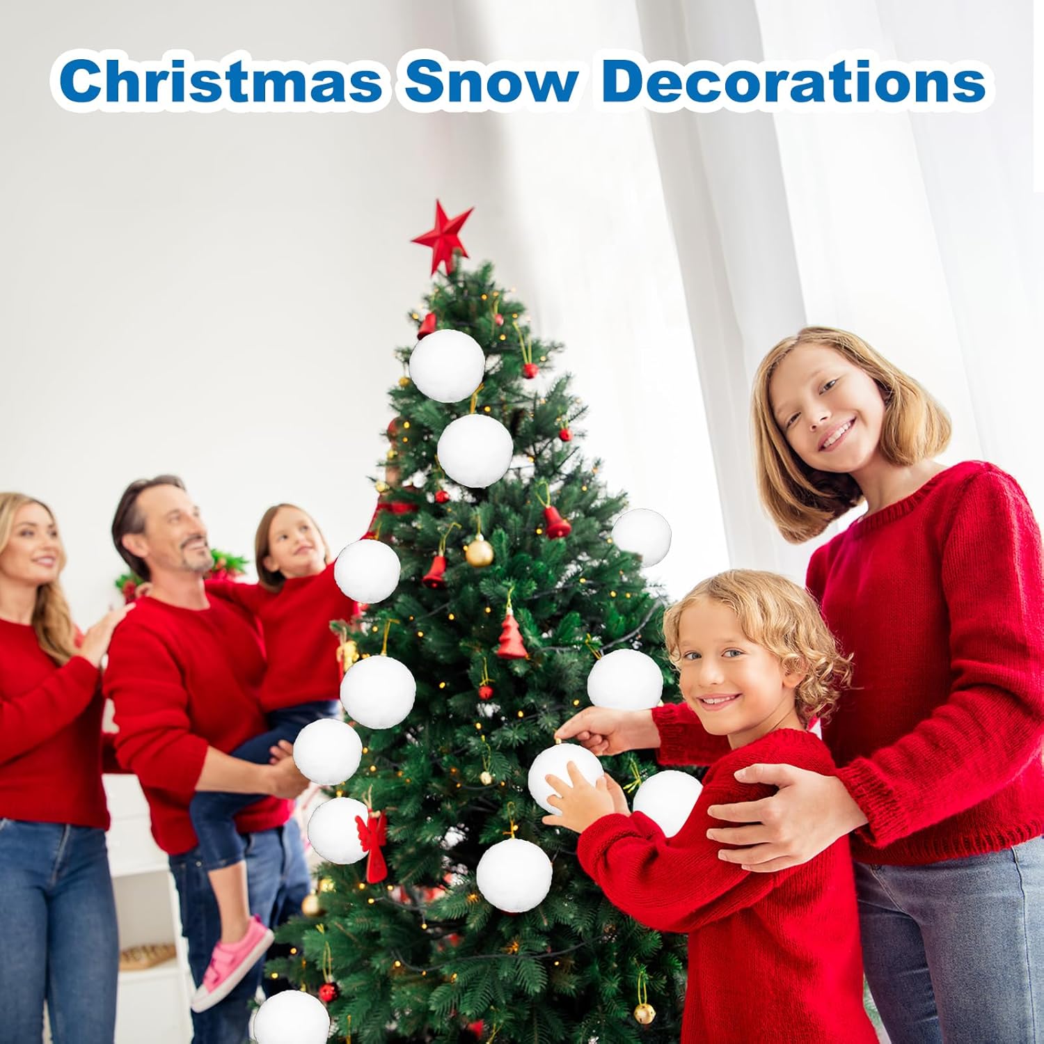Skiennix 50 Pcs Fake Snowballs Set - Soft Artificial Snow Balls with Drawstring Bag for Indoor/Outdoor Fun