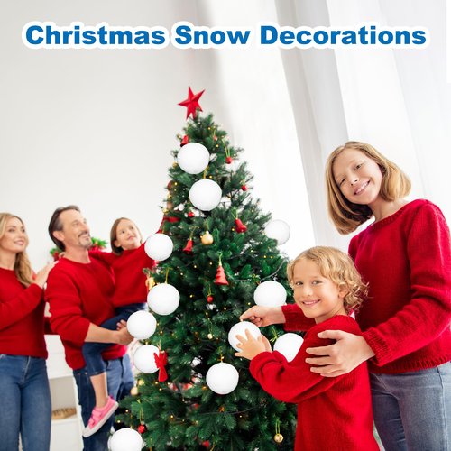 Wewwewa 100 Pcs Fake Snowballs Fight Set: Soft Artificial Snow Balls with Drawstring Bag for Kids and Adults, Indoor Outdoor Snow Toys, Christmas Games, Party Favors, Winter Wonderland Decor Gifts