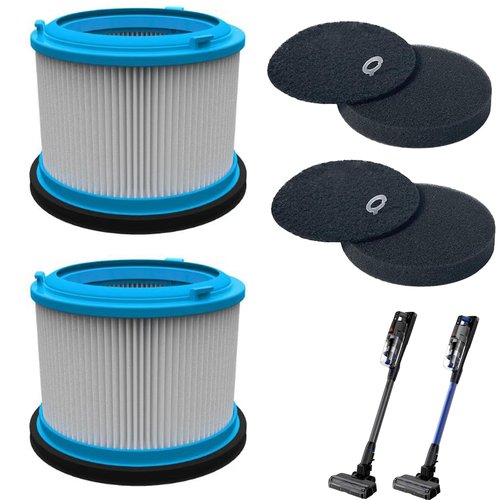 2 Pack Washable HEPA Filters Kit for Bissell PowerClean FurGuard 280W and FurFinder 200W Self-Standing Cordless Vacuum Replacement Parts, 2 Filters and 4 Pre-Filter Pads