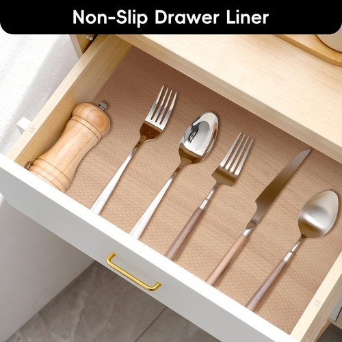 Shelf and Drawer Liner for Kitchen Cabinet,Non Adhesive Durable EVA Shelf Paper, Non Slip Waterproof Decorative Mats for Dresser Cupboard Refrigerator Bathroom Wire Grip Shelves(Clear,12 in X 10 Ft)