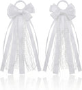 Skiennix White Boot Bows - Satin Ribbon Cowboy Bow Decor for Women | 2 Pcs Holiday Shoe Accessories