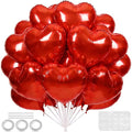18 Inch Red Heart Balloons, 24 Pcs Valentine's Day Foil Heart Shaped Balloons Decoration for Romantic Valentines Wedding Bridal Shower Anniversary Engagement Valentine's Day Party Supplies
